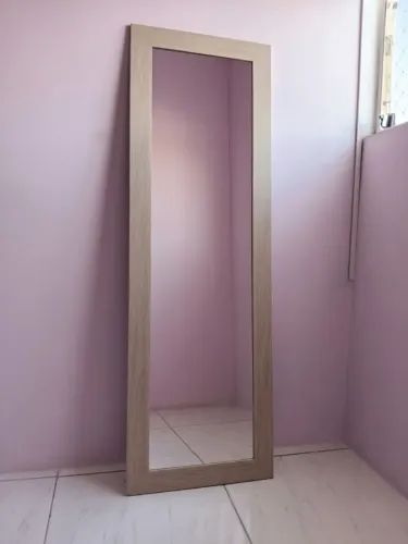 Espelho de Corpo Inteiro 1,50m x 49cm - Moldura Madeira