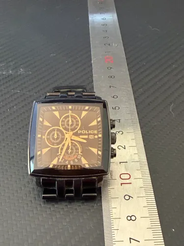 RELÓGIO ?POLICE CHRONOGRAPH SQUARE ALL BLACK?