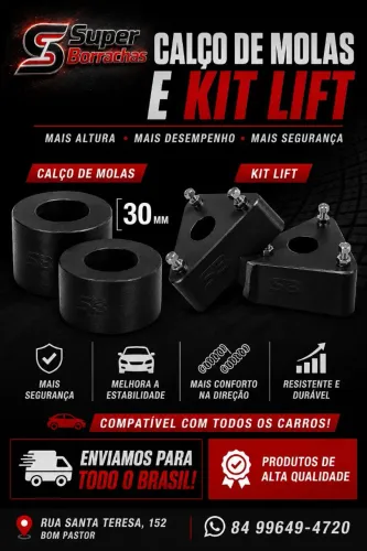 Calço de Molas e Kit Lift Super Borrachas - Mais Altura, Segurança e Desempenho!