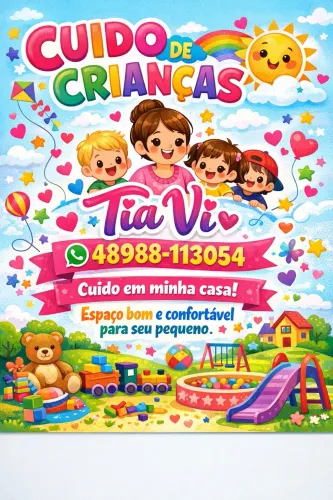 Cuido do seu pequeno(a) em minha casa no bairro Aririu 