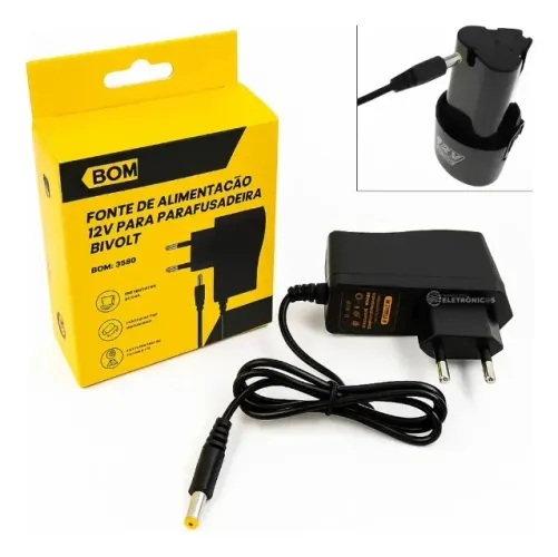 Fonte De Alimentação 12v P/ Parafusadeira Bivolt