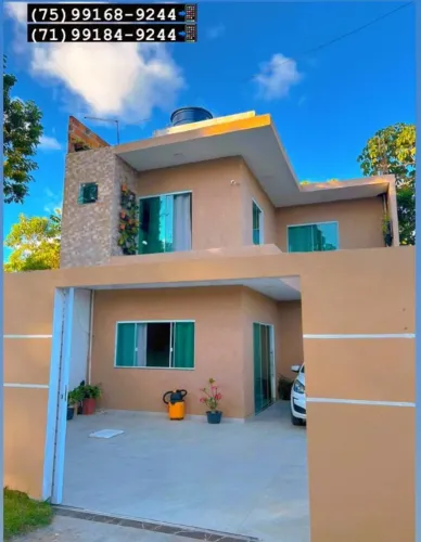 Linda Casa de 4/4 com Suíte 100% no Porcelanato em rua Tranquila em Coqueiros de Arembepe