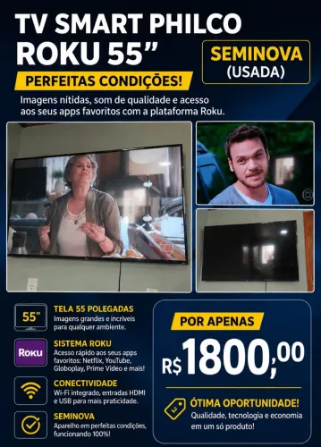 Vendo tv smart 55 Philco roku