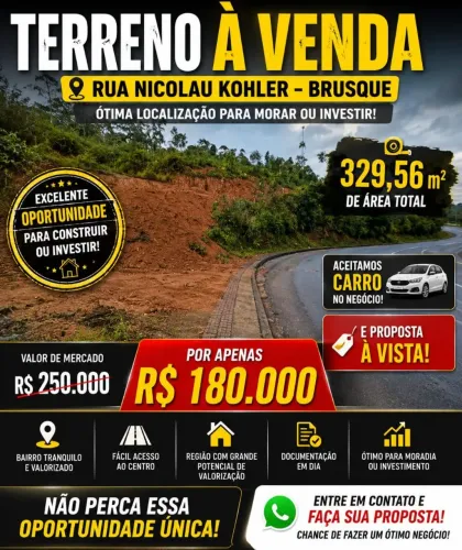 Terreno no Thomas coelho ,Brusque