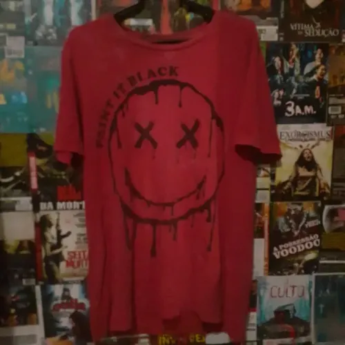 Camiseta rock skate alternativa vermelha estampada tamanho p
