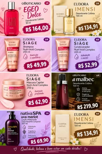 Perfumes e Cosméticos O Boticário & Eudora (Novos / Originais)