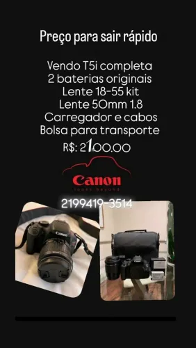 Câmera Canon t5i 