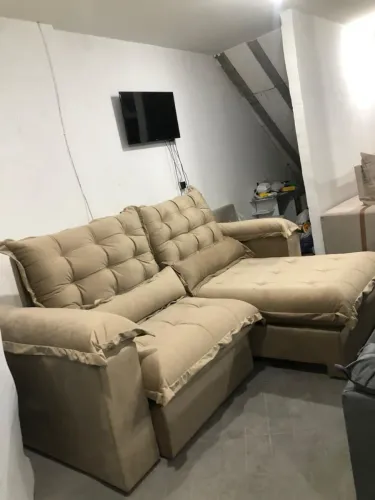 Sofá retratil reclinável super luxo com pillow 20cm