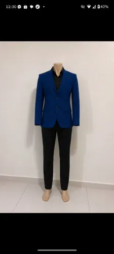 Blazer de Alfaiataria Azul Royal Masculino