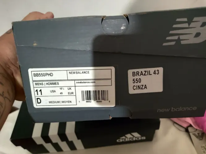 Tênis New Balance 550 masculino cinza número 43