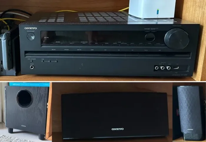Home Theater Onkyo 5.1 Receiver HT-R391 + Caixas e Subwoofer