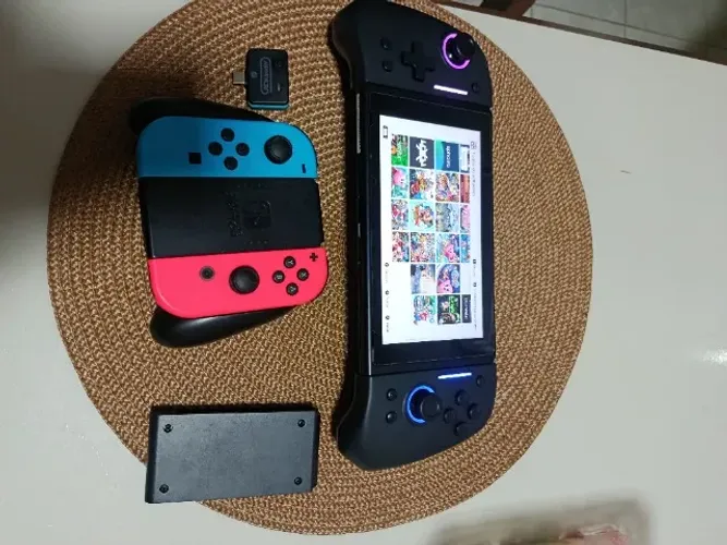Nintendo switch v1 desb com cartão de 256 + controle adicional,rcm leia descrição