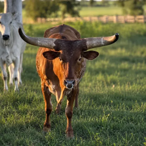 Boi LongHorn manso