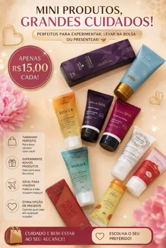 Produtos de beleza, cosméticos, natura, Avon, Boticário, preços variados