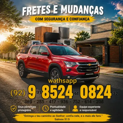FRETE Mudanças expressas com pickup, entrega segura e pontual.