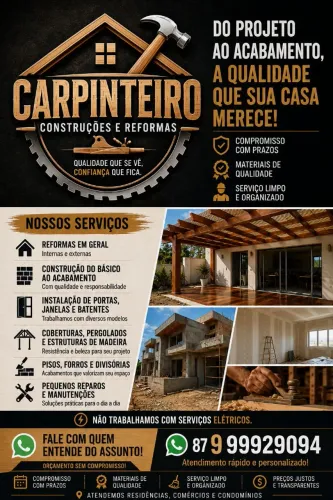 Carpintaria e serviços em geral.