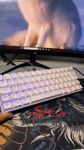 Combo Mouse Gamer Logitech G403 + Teclado Mecânico Motospeed CK61 Branco RGB