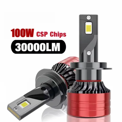 Farol LED H7 100W 30000LM - - Iluminação Potente e Eficiente