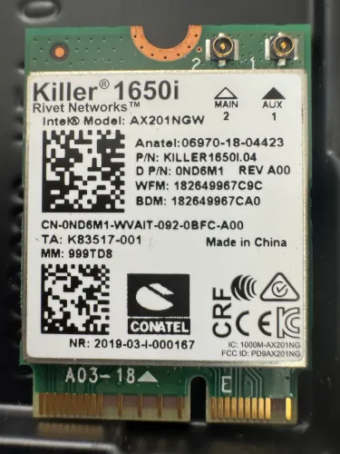 Placa Wireless Intel Wi-Fi 6