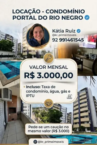 Condomínio Portal do Rio Negro - 3 mil (incluso taxa, água, gás e IPTU)