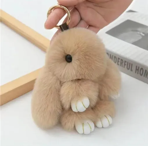 Chaveiro De Coelho De Pelúcia Fofo / Pompom Para Bolsa (a pronta entrega)