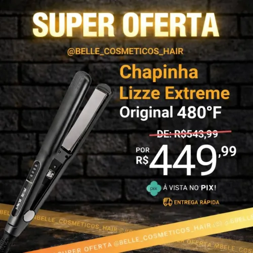 Chapinha Lizze Extreme Profissional 480°F Titanium Alta Performance