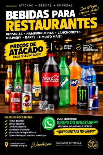 BEBIDAS NO ATACADO PARA RESTAURANTES | PREÇOS PARA EMPRESAS