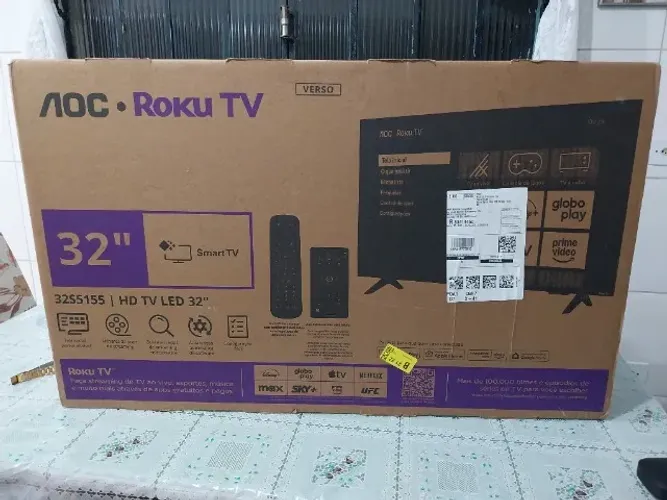 Smart TV AOC Roku 32" HD LED - Modelo 32S5155 (Na Caixa Lacrada)
