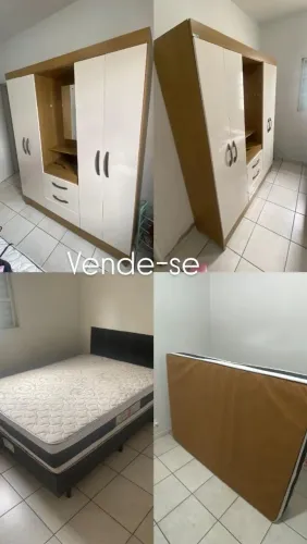 Cama de casal e guarda-roupas 