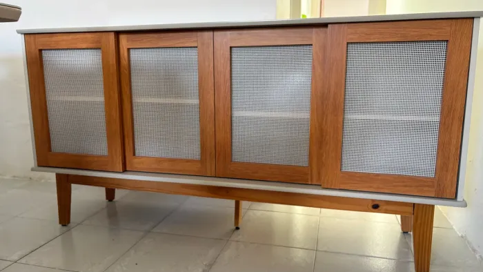 Buffet Detroit 4 Pt Off White E Madeira Cor Off White/madeira