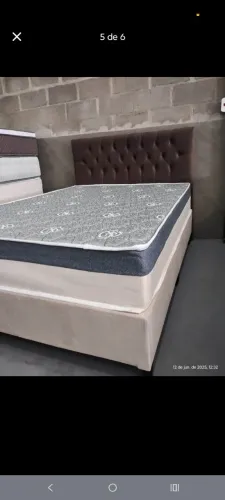 KIT CAMA CASAL (BASE + COLCHÃO+ CABECEIRA)