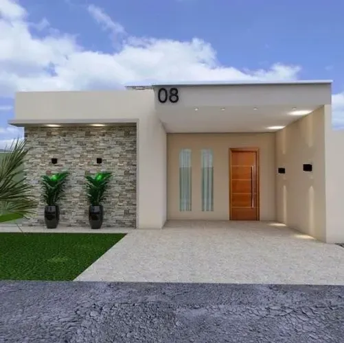 Aquisição de terreno e construção com 77m²