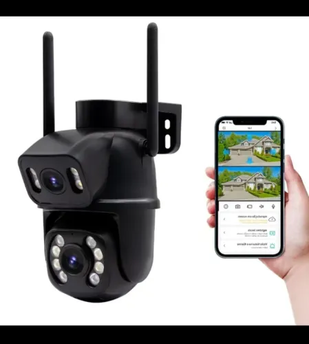 Câmera de Segurânça Wi-fi 2 Lentes 360° Acesso Remoto Via Celular
