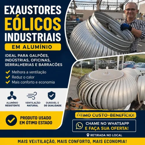 Exaustor Eólico Industrial em Alumínio - Grande Porte - Ótimo Estado