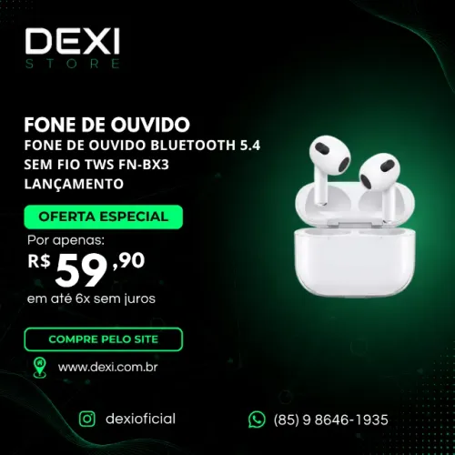 Fone De Ouvido Bluetooth 5.4 Sem Fio Tws Fn-bx3 Lançamento