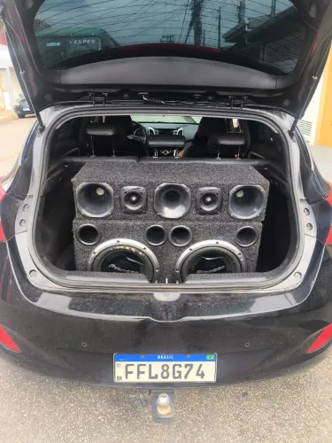 Caixa de som automotivo Pioneer + corneta + módulos