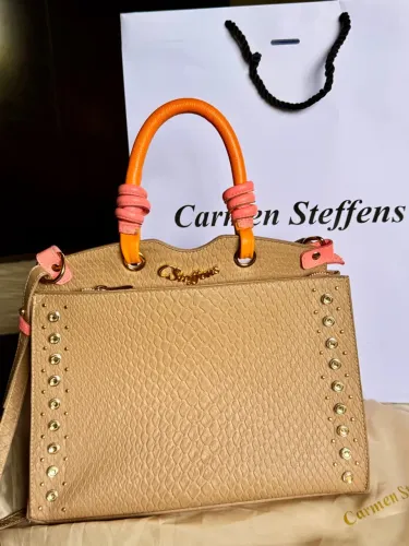 Bolsa Carmen Steffens Couro Bege