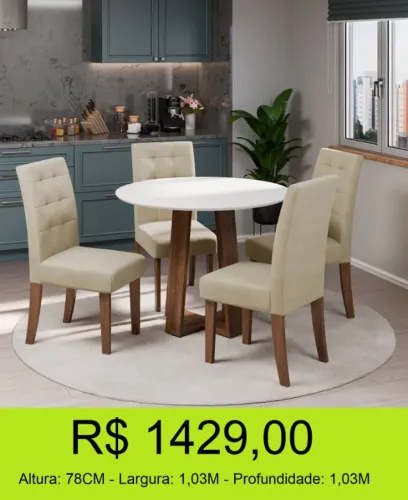 Mesa de jantar redonda