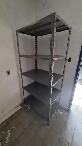 Estante Industrial Aço 60cm Multiuso 5 Bandejas Cinza 400kg