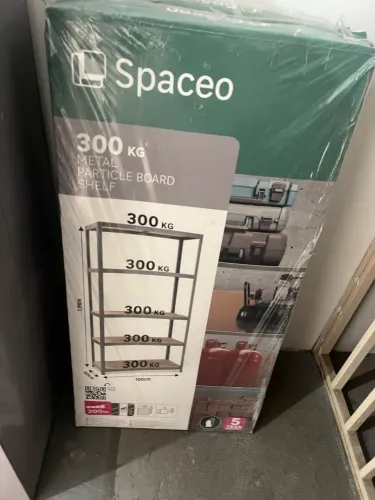 2 estantes Spaceo (Leroy) 1200kg Aço e MDF