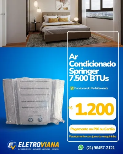 Ar Condicionado Springer 7.500 BTUs - NOVO (Sem Uso!)