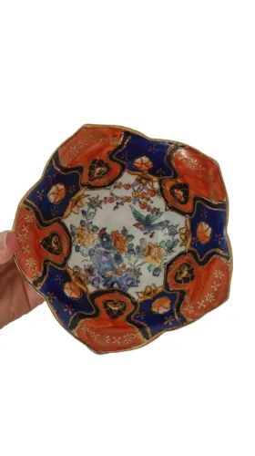 Par Bowl Porcelana Satsuma Borda Ouro