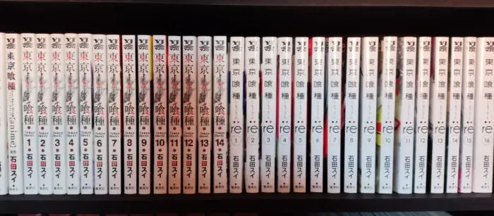 (Japonês) Coleção Completa Mangá Tokyo Ghoul + Tokyo Ghoul RE e Anime Book.
