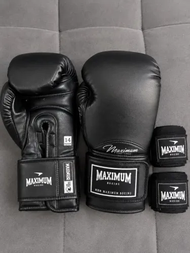 ? Luvas de Boxe Maximum 14oz + Bandagem - Seminovas