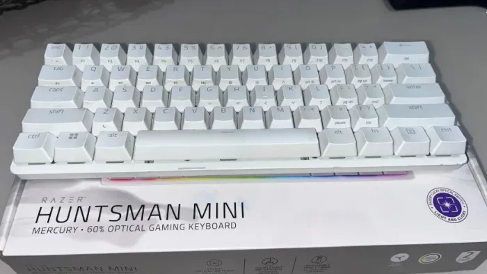 Teclado Gamer Razer Huntsman Mini Mercury (Branco) - Com Caixa Original