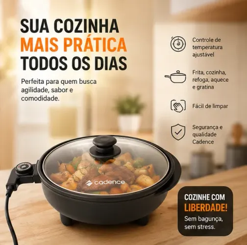 PANELA ELÉTRICA CADENCE - COZINHE MAIS RÁPIDO E SEM FOGÃO