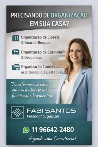 Personal Organizer, organização residencial e comercial