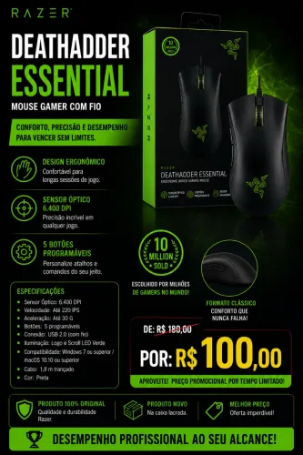MOUSE RAZER GAMER ESSENTIAL 
