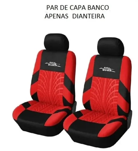 Par de Capas Dianteira Poliéster Vermelha e Preta ou Toda Preta  100 reais