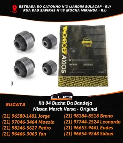 Kit 04 Bucha Da Bandeja Nissan March Versa - Original